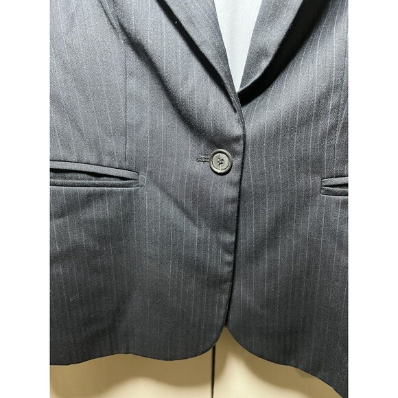 Ann Taylor Womens Blazer Size 6p Petite Dark Blue %80 Wool Single Button Jacket - Picture 4 of 12